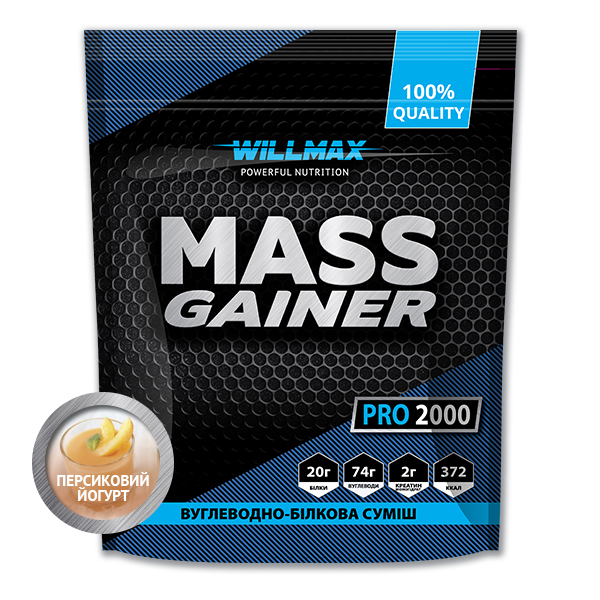 Гейнер Willmax  Mass Gainer 2кг Персиковый йогурт